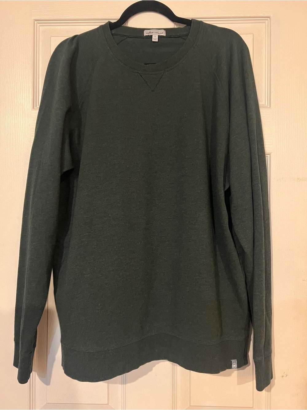 Peter Millar Mens Large Hunter Green Crewneck Pullover Sweater Sweatshirt